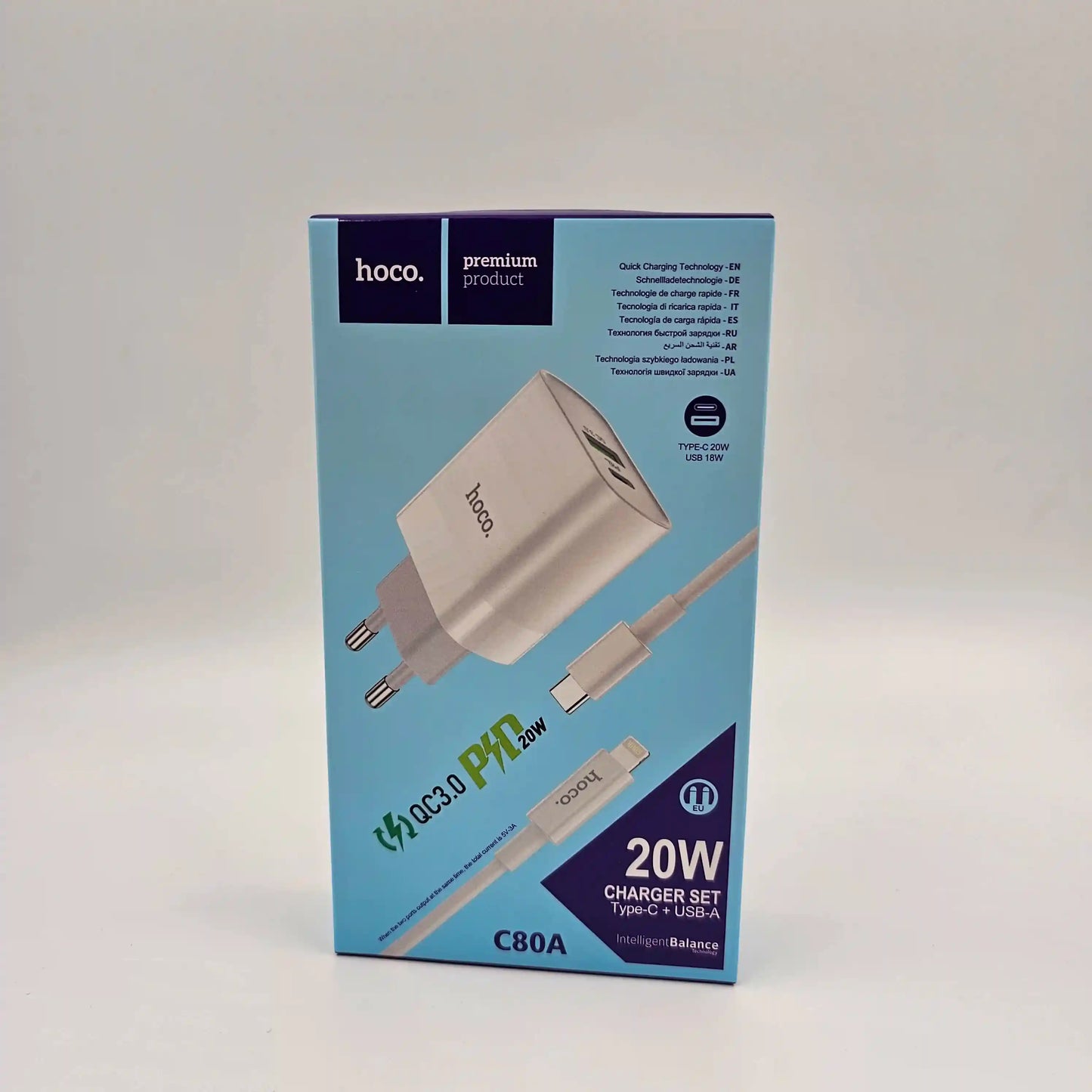 Cargador lightning 20W HOCO C80A