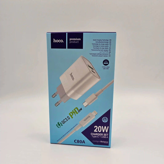 Cargador lightning 20W HOCO C80A