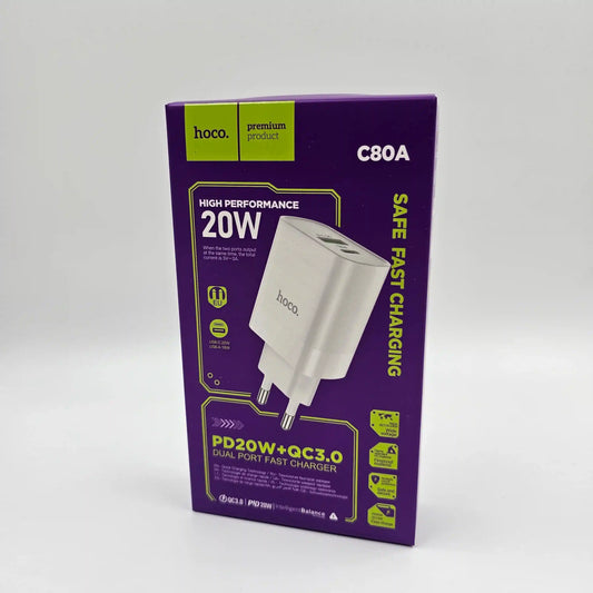 Cargador adaptador dual 20W HOCO C80A
